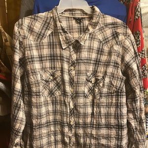 Button down black and white shirt size 5 torrid
